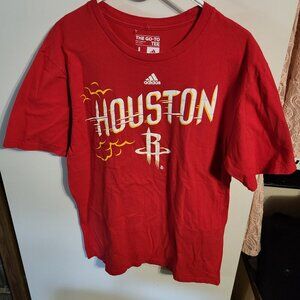 NWOT MENS ADIDAS BASKETBALL HOUSTON ROCKETS T-SHIRT SZ L